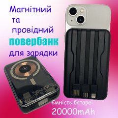Повербанк Бездротовий MagSafe Power Bank для iPhone 20000mAh  Магсейф Павербанк з бездротовою зарядкою