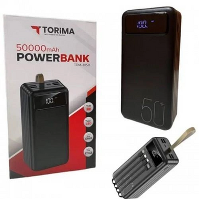 Повербанк 50000 mAh с фонариком Torima TRM Универсальная мобильная батарея Power Bank для роутера