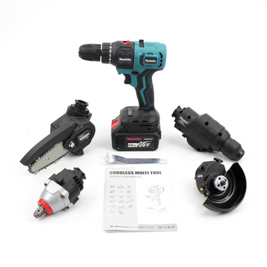 Набор 5в1 шуруповерт Makita DF482DWE (36V, 6AH) Аккумуляторный многофункциональный инструмент